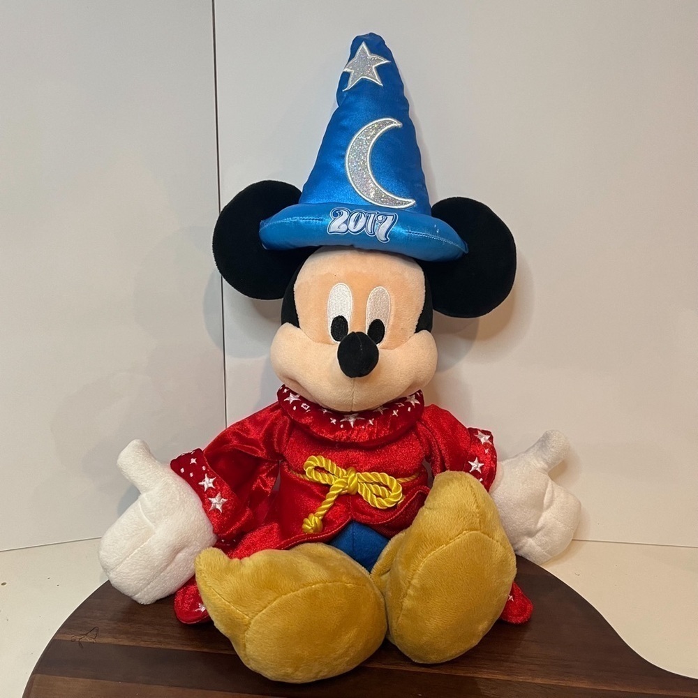 Disney Parks 2017 Sorcerer 13” MICKEY MOUSE Plush Fantasia Stuffed Animal Wizard